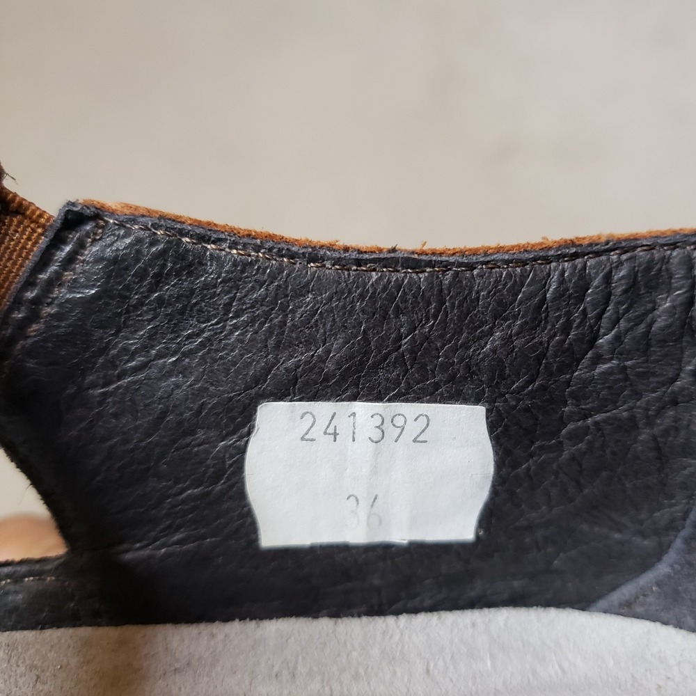 Naot Papaki Koru Sandals 36 US 5-5.5 Black Velvet Nubuck/Cinnamon Leather Shoes - Picture 10 of 11